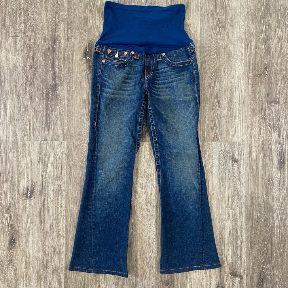 TRUE RELIGION Maternity Jeans Women’s Size 32 dark wash casual wide leg